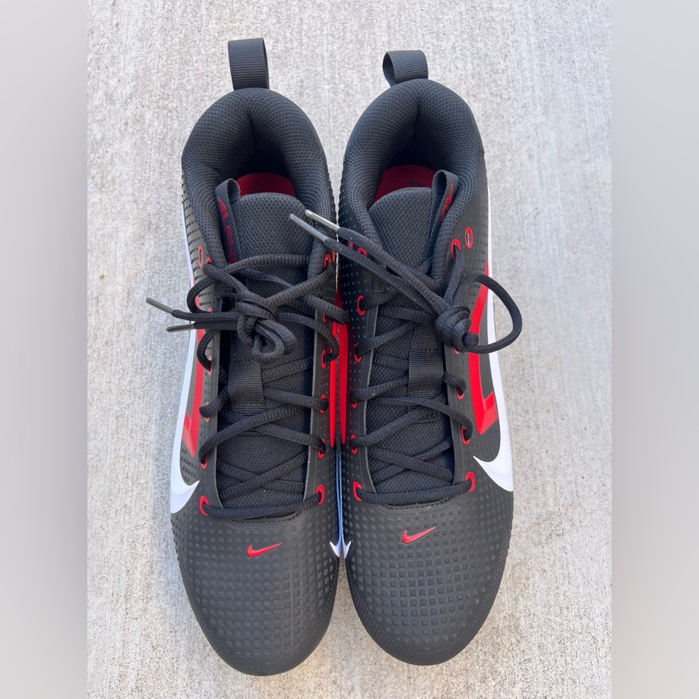 Nike Alpha Menace 4 Football Cleats Black Red (FZ7703-004) Men's Size 12.5